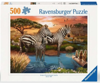 Zebras At The Watering Hole